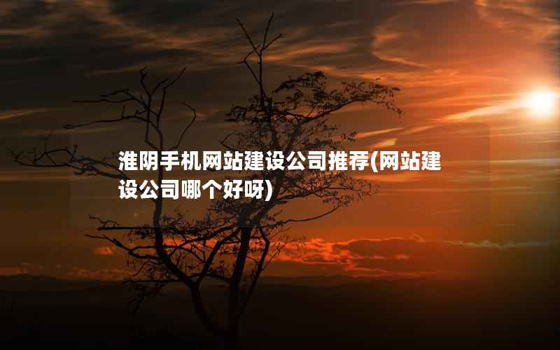 淮阴手机网站建设公司推荐，网站建设公司哪个好呀