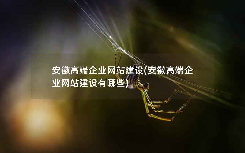 安徽高端企业网站建设，安徽高端企业网站建设有哪些