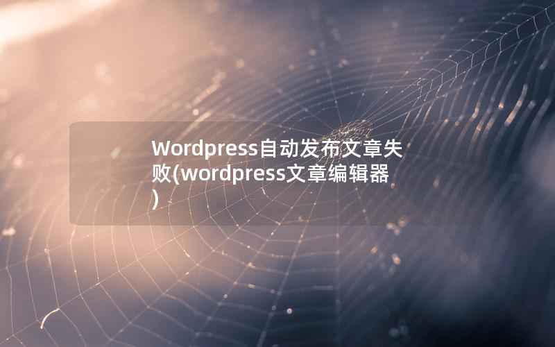 Wordpress自动发布文章失败，WordPress文章编辑器