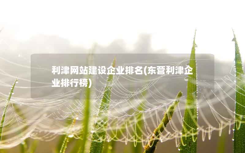 利津网站建设企业排名，东营利津企业排行榜