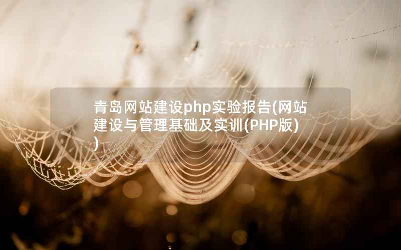 青岛网站建设php实验报告，网站建设与管理基础及实训(PHP版)