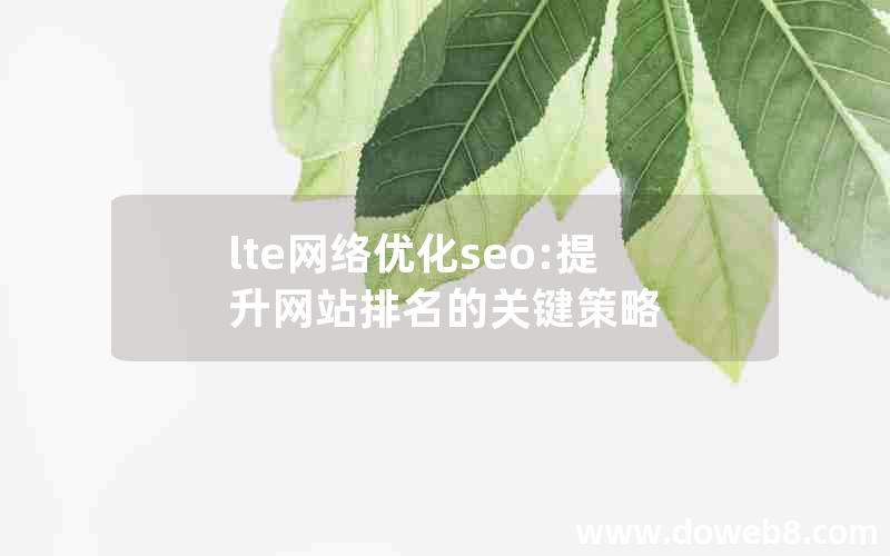 lte网络优化seo:提升网站排名的关键策略
