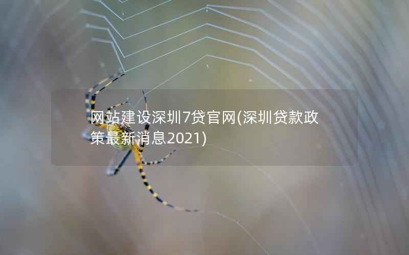网站建设深圳7贷官网，深圳贷款政策最新消息2021